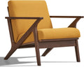 Zola Mid Century Modern Accent Chair Arm Chair: The Perfect Reading, Living Room, and Bedroom Chairs for Modern Home Furniture Use! Solid Wood Frame, Mustard/Walnut
