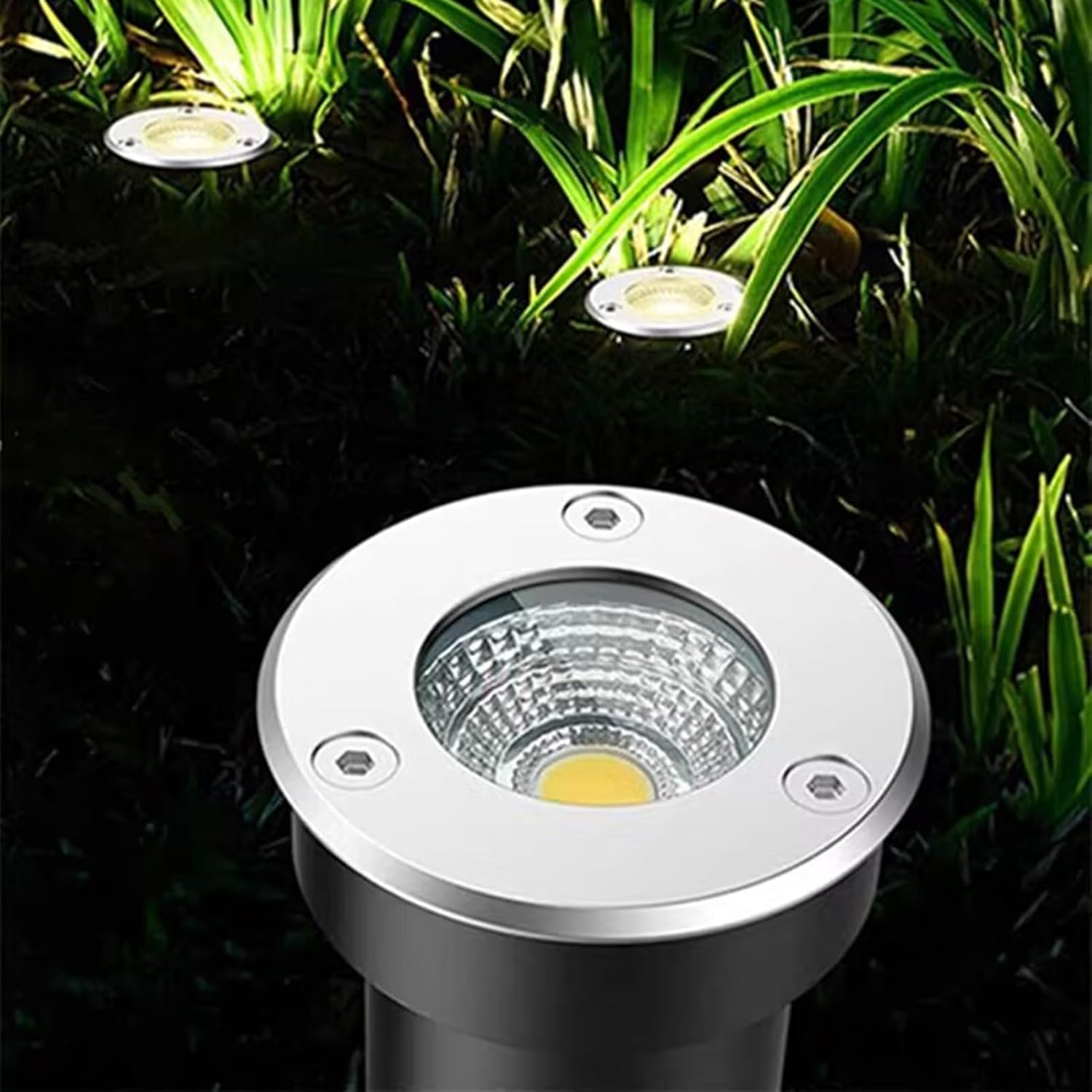 4PCS Ground LED Landscape Lamp - 6W Outdoor Buried Lights - DC12V RGB Recessed Ground Lights, Wireless Remote Control Spotlight, for Patio, Garden Illumination