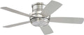 Craftmade TMPH44BNK5 Tempo Collection 44 Inch Contemporary Modern Five Blade Indoor Hugger Ceiling Fan - Brushed Polished Nickel I Three Speed Reversible Motor I With LED Light I