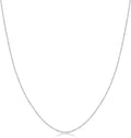 Kooljewelry Solid 14k White Gold 0.7 mm Round Cable Chain Necklace (16, 18, 20, 22, 24 or 30 inch)