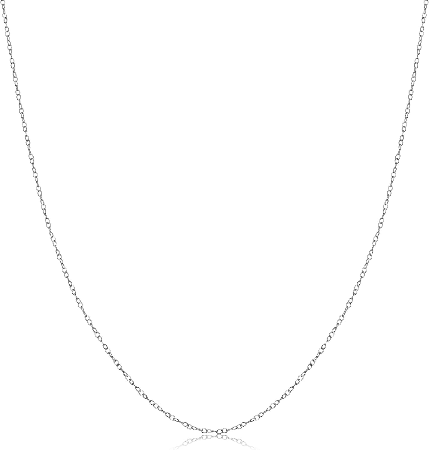Kooljewelry Solid 14k White Gold 0.7 mm Round Cable Chain Necklace (16, 18, 20, 22, 24 or 30 inch)
