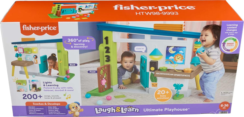Fisher-Price Baby Learning Toy Laugh & Learn Ultimate Playhouse with Smart Stages & 9 Pretend Play Accessories, Infants & Toddlers Ages 6+ Months