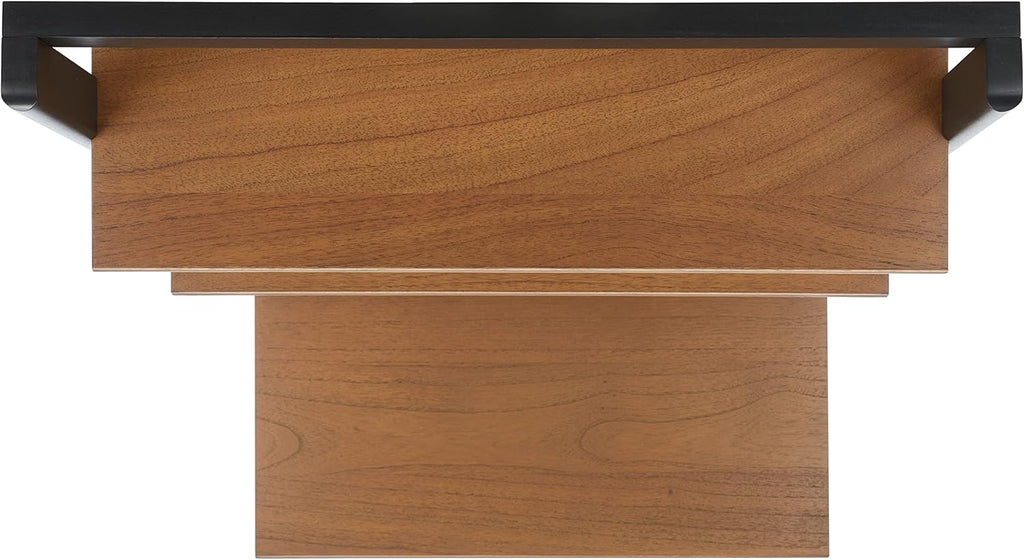 SAFAVIEH Home Collection Pamella Natural/Charcoal 2-Shelf Computer Table Office Writing Leaning Desk
