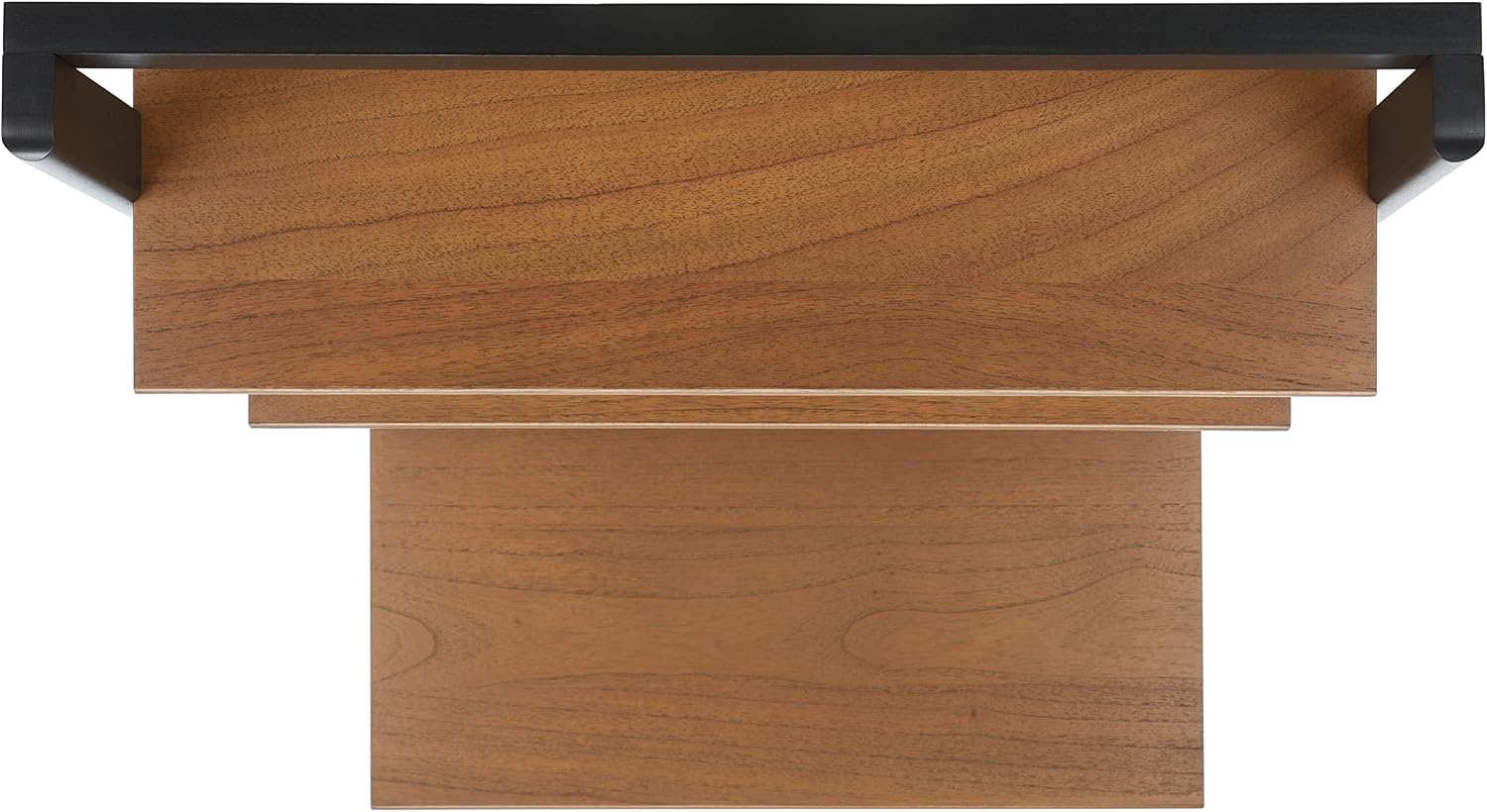 SAFAVIEH Home Collection Pamella Natural/Charcoal 2-Shelf Computer Table Office Writing Leaning Desk