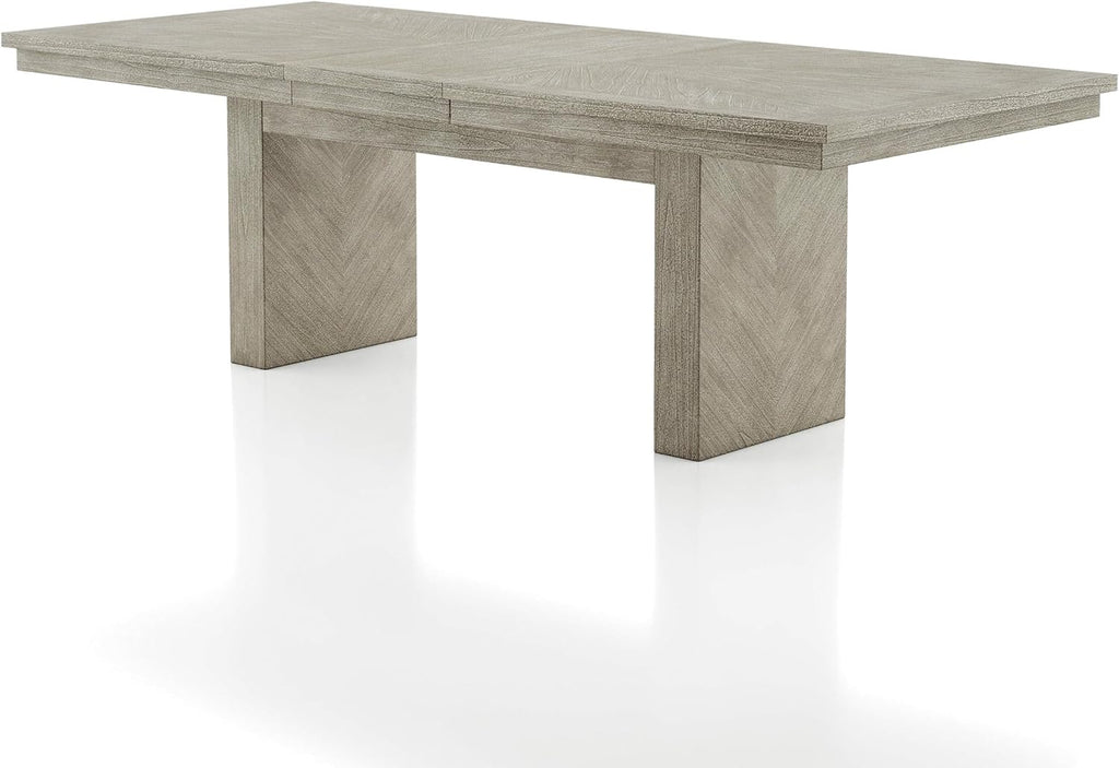Furniture of America Westely Farmhouse Solid Wood 76-inch Rectangular Extendable Dining Table with 18-inch Removable Leaf, Seats up to 8 for Home, Kitchen, Living Room, Dinettes, Natural