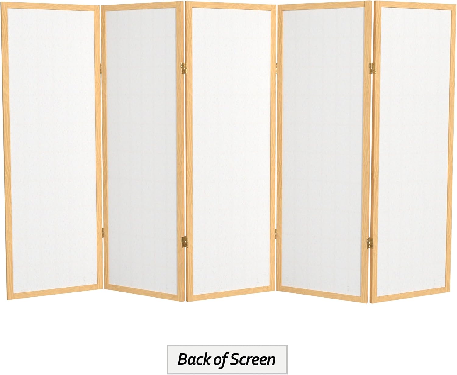 4 ft. Short Window Pane Shoji Screen - Natural - 5 Panels