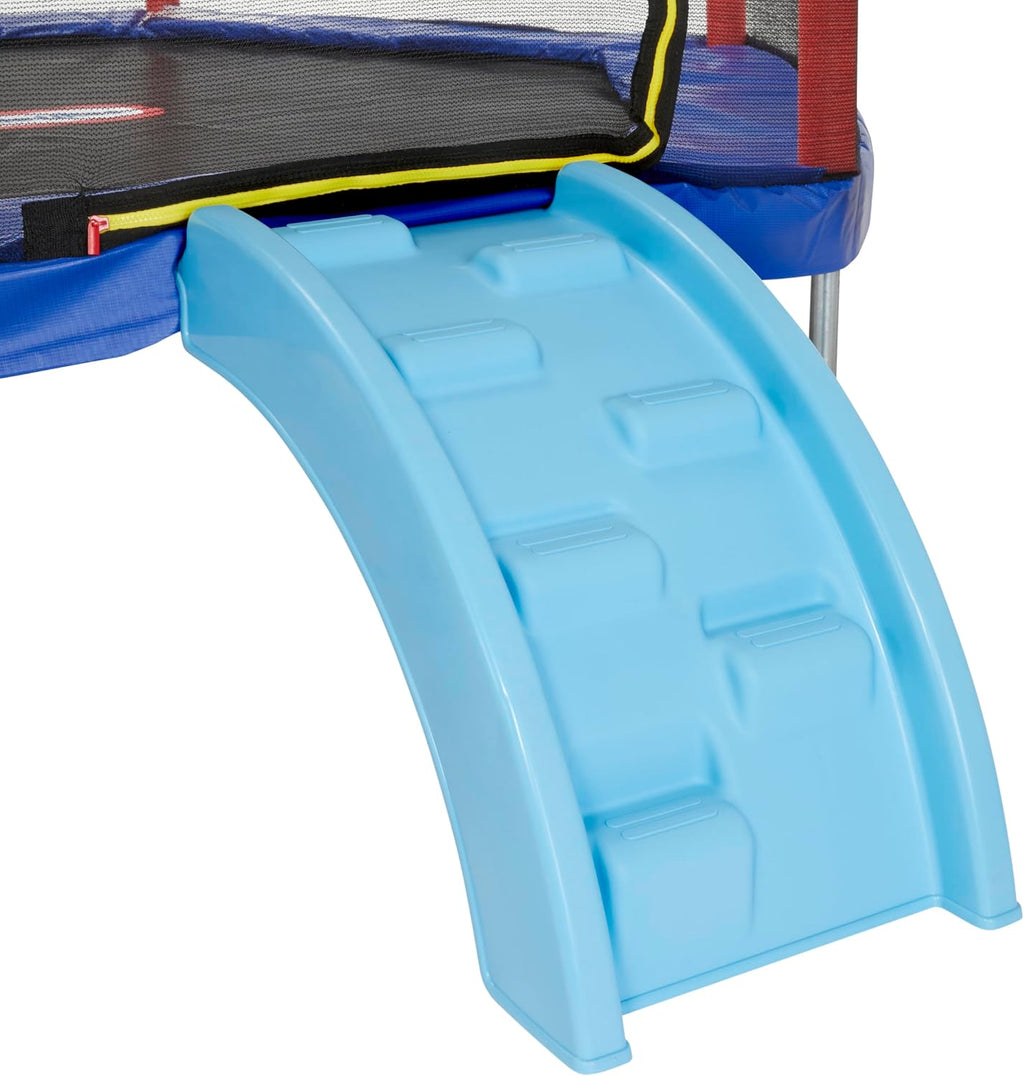 Little Tikes Climb 'n Slide 7ft Trampoline Outdoor, Ages 3-10 with Slide and Climbing Steps, Boys and Girls, Attached Shoe Holder