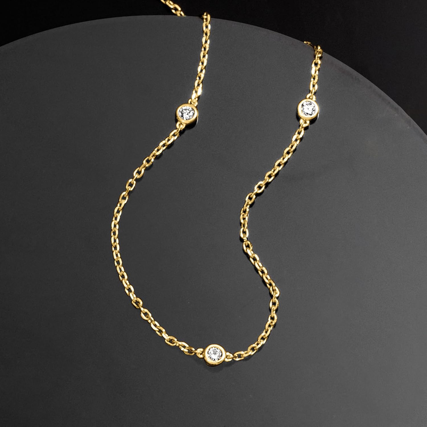 Ross-Simons 0.33 ct. t.w. Lab-Grown Diamond Station Necklace in 18kt Gold Over Sterling