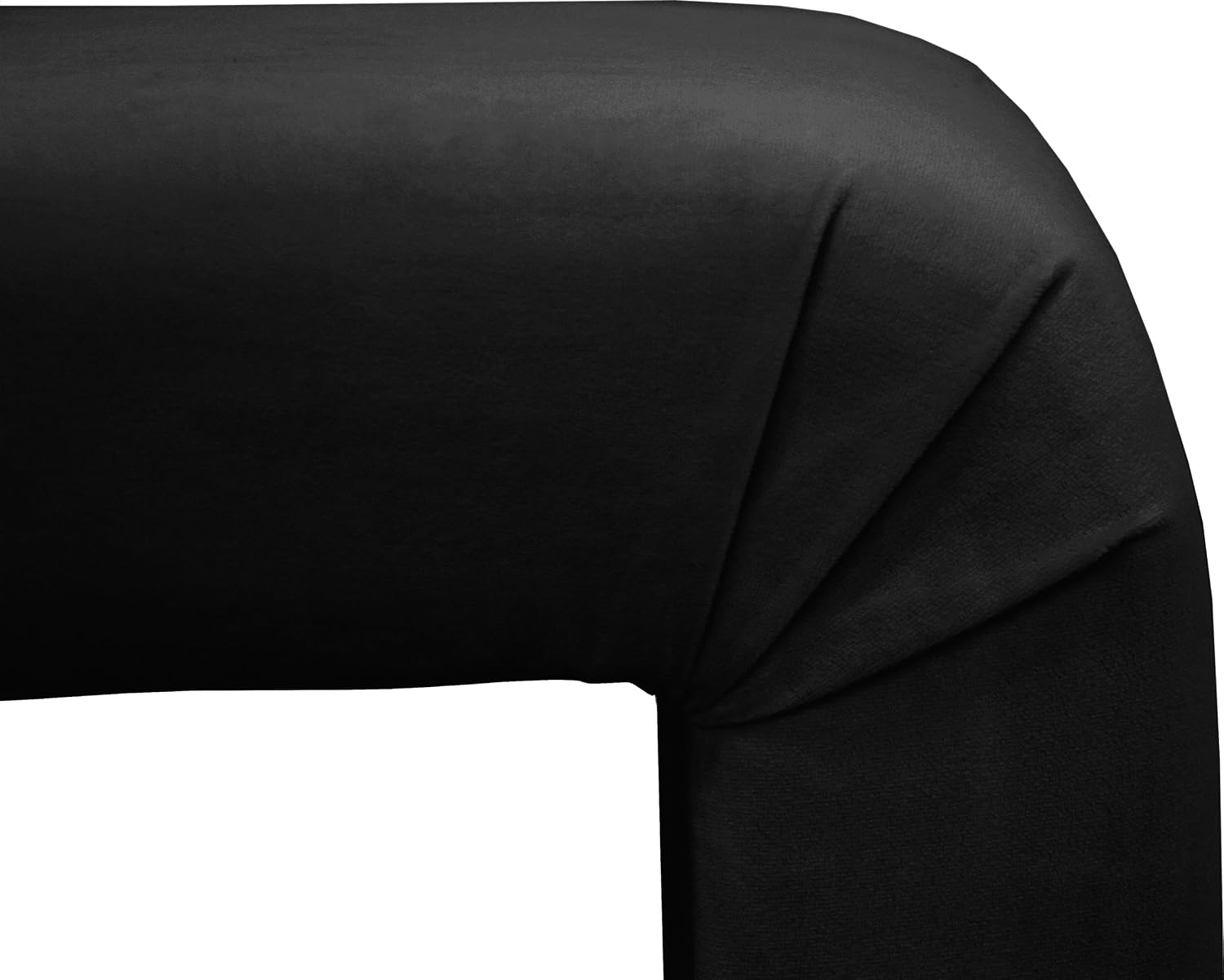 Meridian Furniture Minimalist Collection Modern | Contemporary Velvet Upholstered Bench, 53' W x 14.75' D x 18.25' H, Black