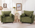 Rexulqo Oversized Accent Chair Set of 2,All Seats Storage,Comfy Armchair,24.5'' Deep Seat,Upholstered Living Room Chairs,Reading Chair for Bedroom,Office,Chenille,Green