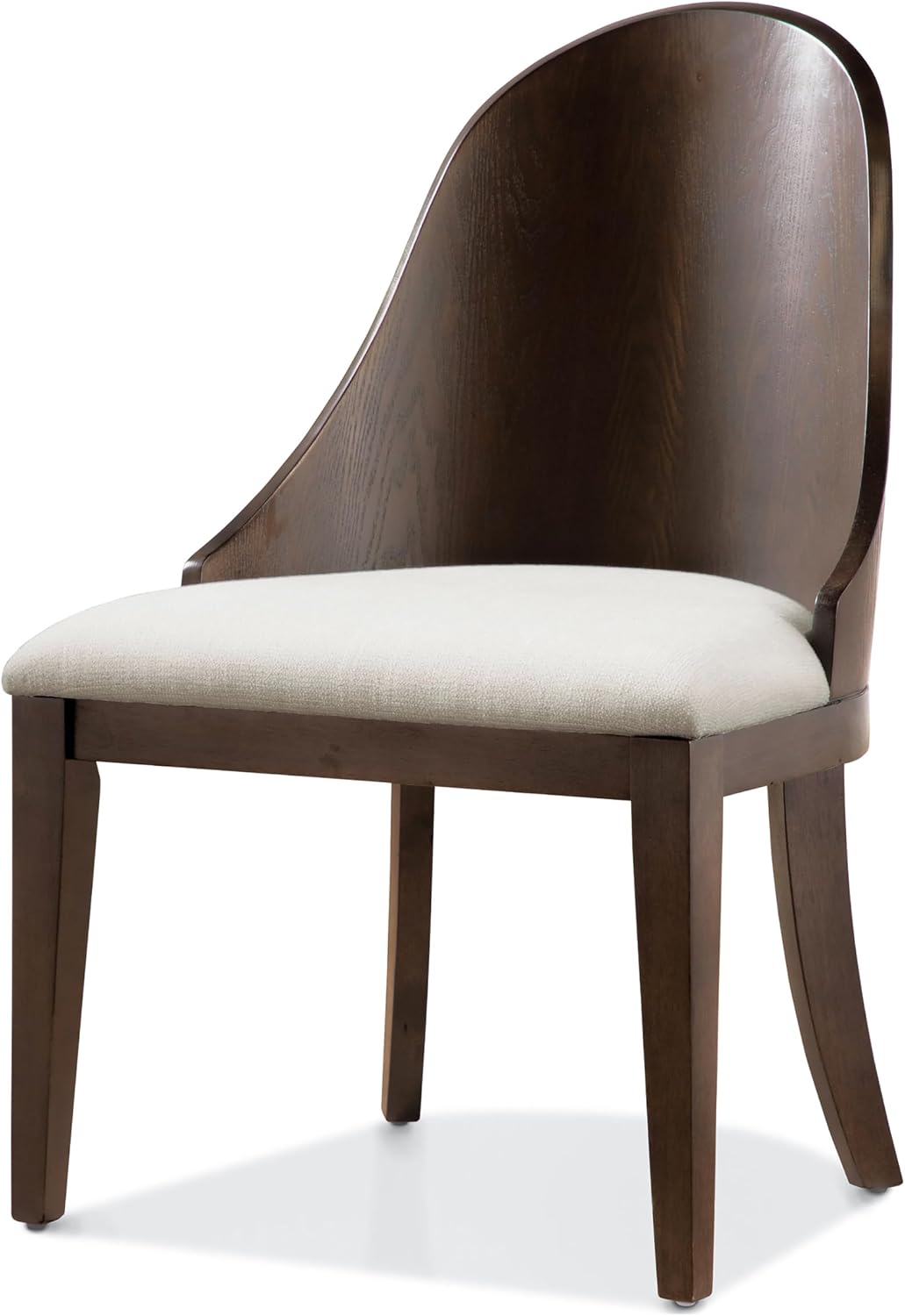 Furniture of America Goddard Modern Solid Wood Brown Dining Chairs Set of 2, Comfortable Upholstered Seating for Home, Kitchen, Living Room, Dark Walnut
