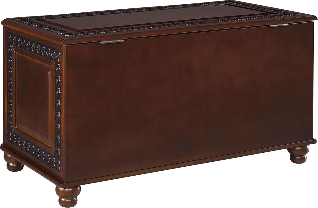 Coaster Home Furnishings - Finlay - Wood - Cedar Chest with Flip-Open Top, Safety Hinge, Lined Interior and Traditional Style - Bedroom - 40-Inch - Dark Tobacco - 900012