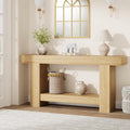 Farmhouse Console Table, Wooden Entryway Table with Storage, Rectangular Narrow Sofa Table Behind The Couch, Entry Table Foyer Hallway Table for Entrance, Hallway, Living Room