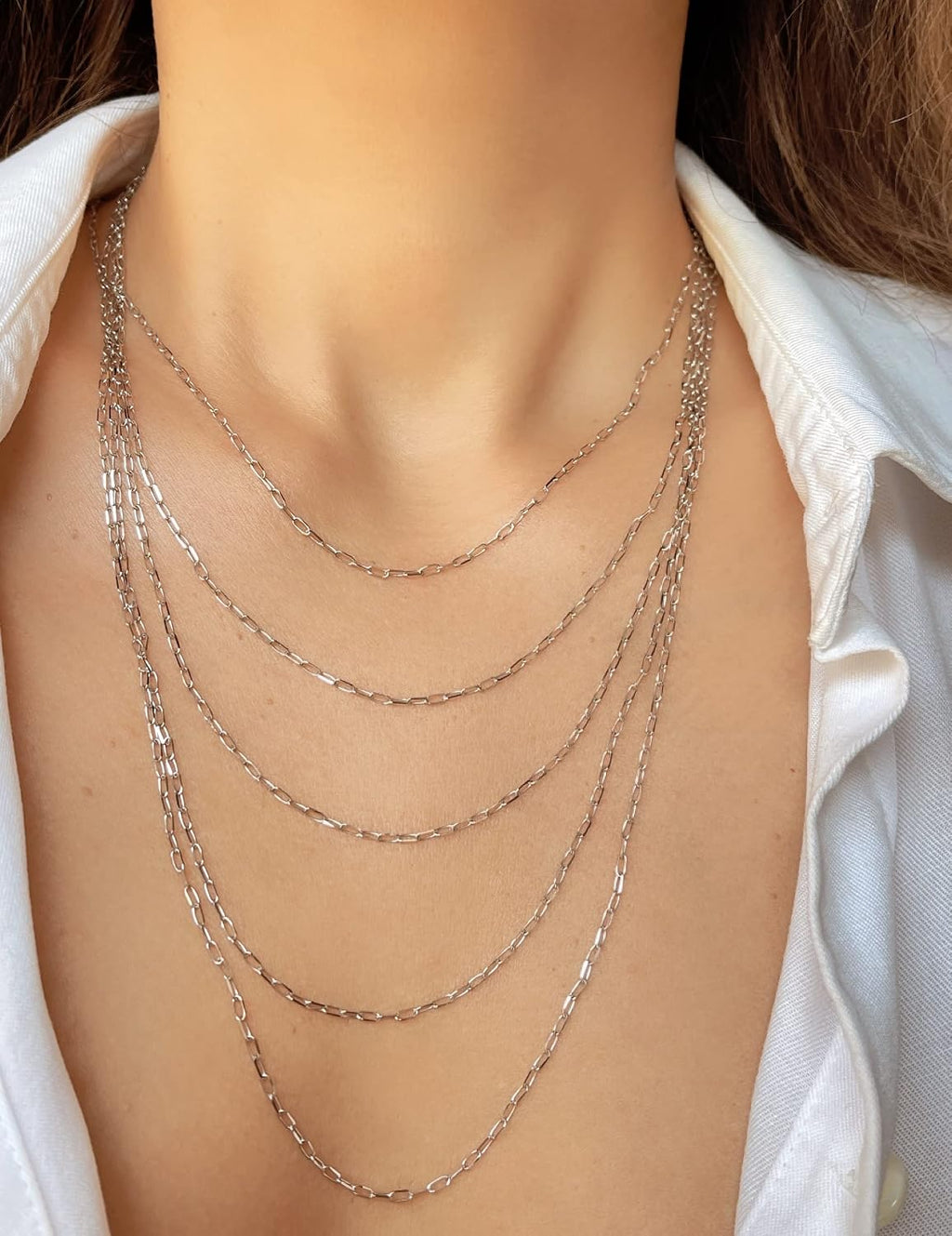 JEWELHEART 14K Solid Gold Cable Chain for Women, 1.7mm Diamond Cut Paperclip Link, Yellow or White Gold Pendant Necklace, Lobster Clasp, 14' up to 24'
