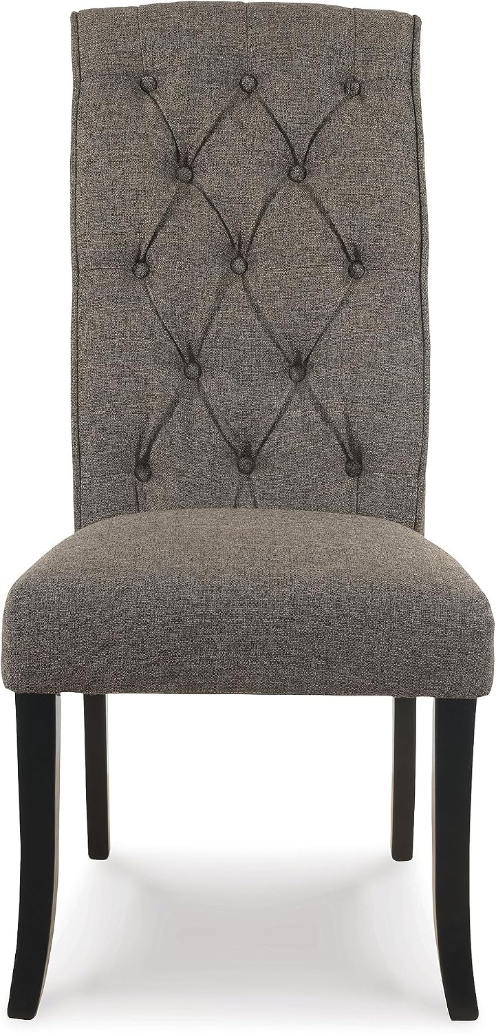 Signature Design by Ashley Tripton Classic Tufted Upholstered 19.63' Armless Dining Chair, 2 Count, Brownish Gray