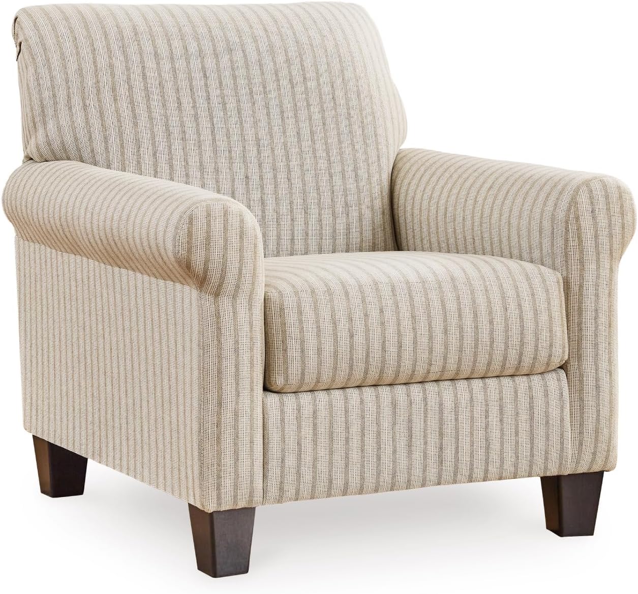 Signature Design by Ashley Valerani Classic Striped Upholstered Accent Chair, Beige