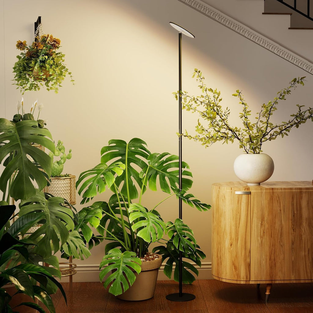 chiphy 85' Full Spectrum Plant Light for Indoor Plants, 40W Grow Light with 1-23 Hours Timer, 10 Dimmable Brightness, Height Adjustable, Aluminum Standing Grow Lamp, Ideal for Indoor Large Tall Plants