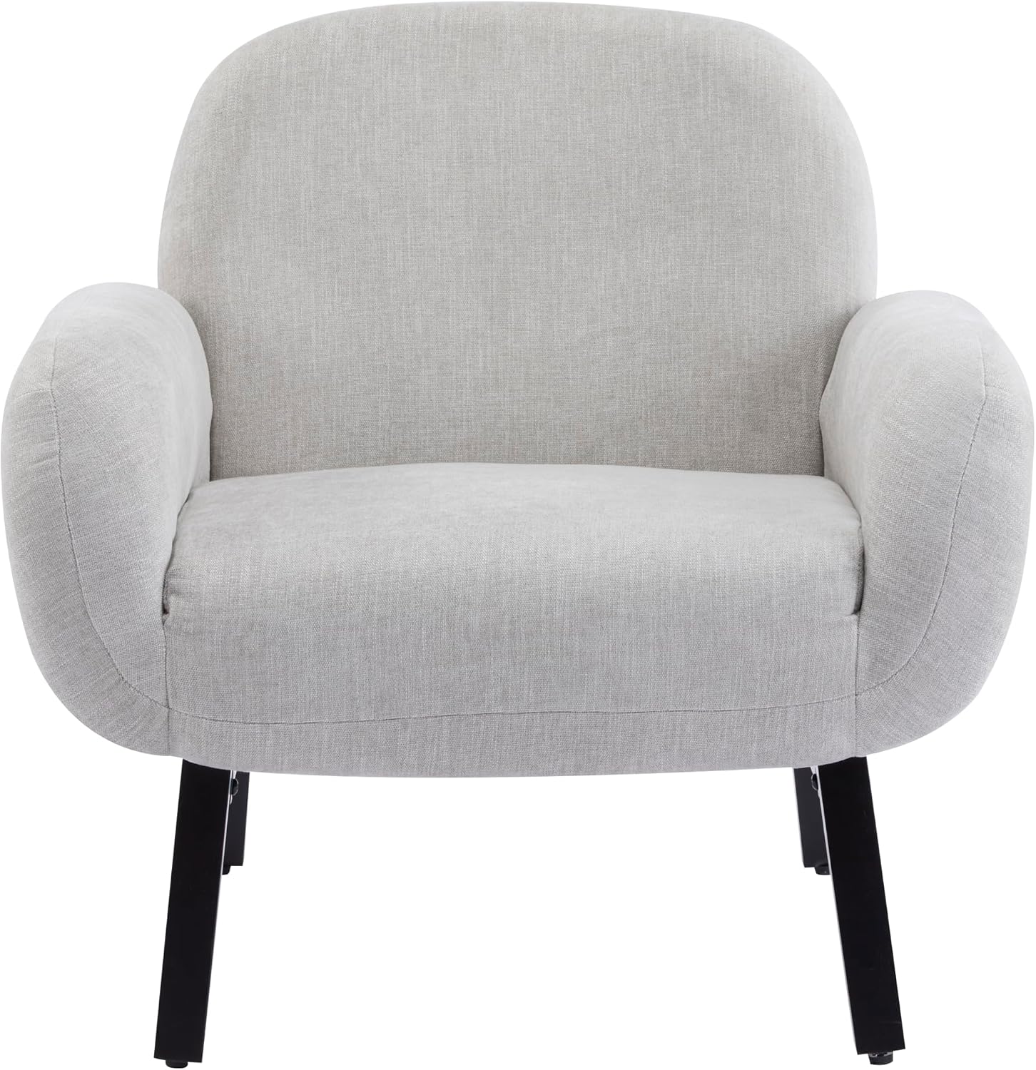 Christopher Knight Home Audrey Modern Fabric Upholstered Accent Chair, Living Room Low Profile Fabric Armchair, Wooden Comfy Reading Chair, Soft Seating Single Lounge Sofa, Light Grey
