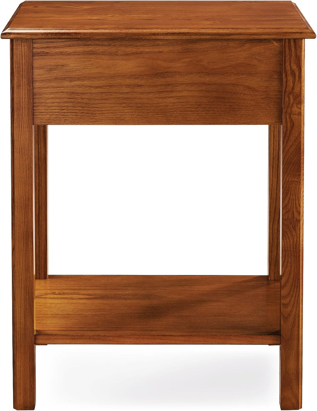 Salem Solid Wood Nightstand with Drawer and Shelf, Medium Oak Brown, Perfect for Bedrooms, Living Rooms, and Small Spaces – Leick Home, 9067-MED