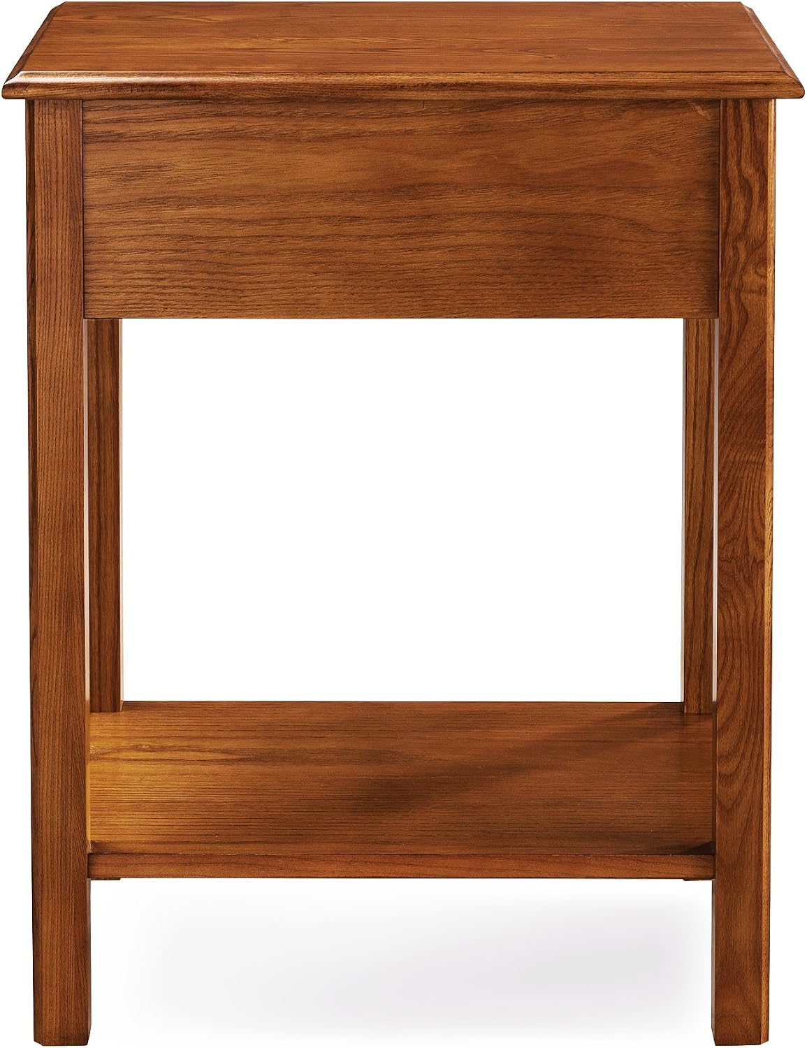 Salem Solid Wood Nightstand with Drawer and Shelf, Medium Oak Brown, Perfect for Bedrooms, Living Rooms, and Small Spaces – Leick Home, 9067-MED