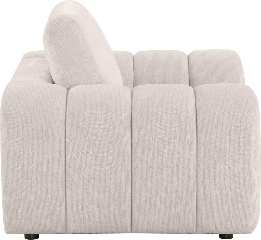 Coaster Home Furnishings - Burnett - Chenille Upholstered Accent Chair with Rounded Arms, Curved Shape, Attached Seat and Reversible Back Cushion - Living Room - Ivory - 504957