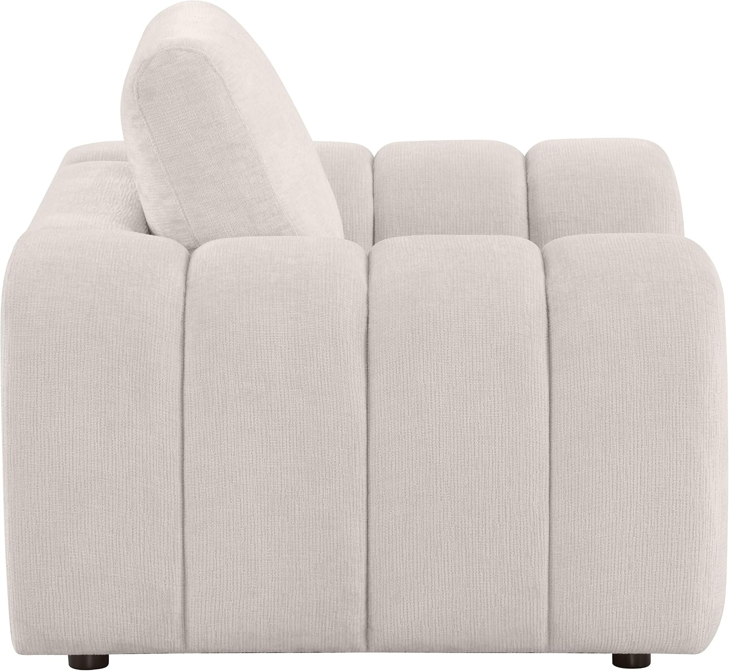 Coaster Home Furnishings - Burnett - Chenille Upholstered Accent Chair with Rounded Arms, Curved Shape, Attached Seat and Reversible Back Cushion - Living Room - Ivory - 504957