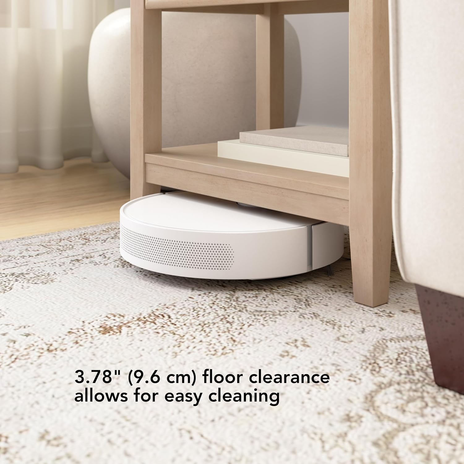 Bush Home Fluted Nightstand with Drawer, Bedroom Furniture, Camille Collection, Natural Birch Beige