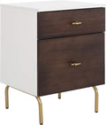 Safavieh Home Genevieve Modern Walnut and White Mahogany 2-drawer Nightstand