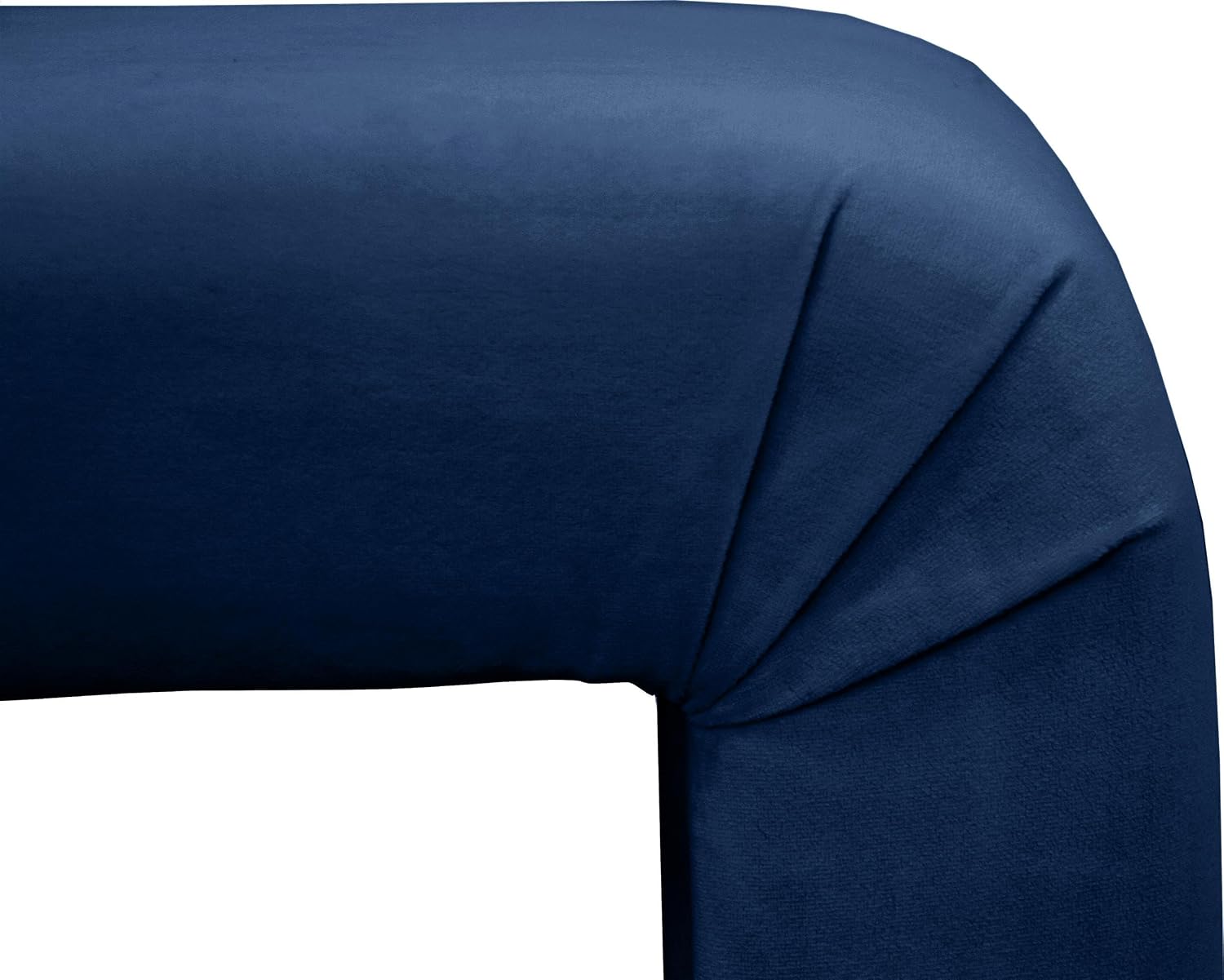 Meridian Furniture Minimalist Collection Modern | Contemporary Velvet Upholstered Bench, 53' W x 14.75' D x 18.25' H, Navy
