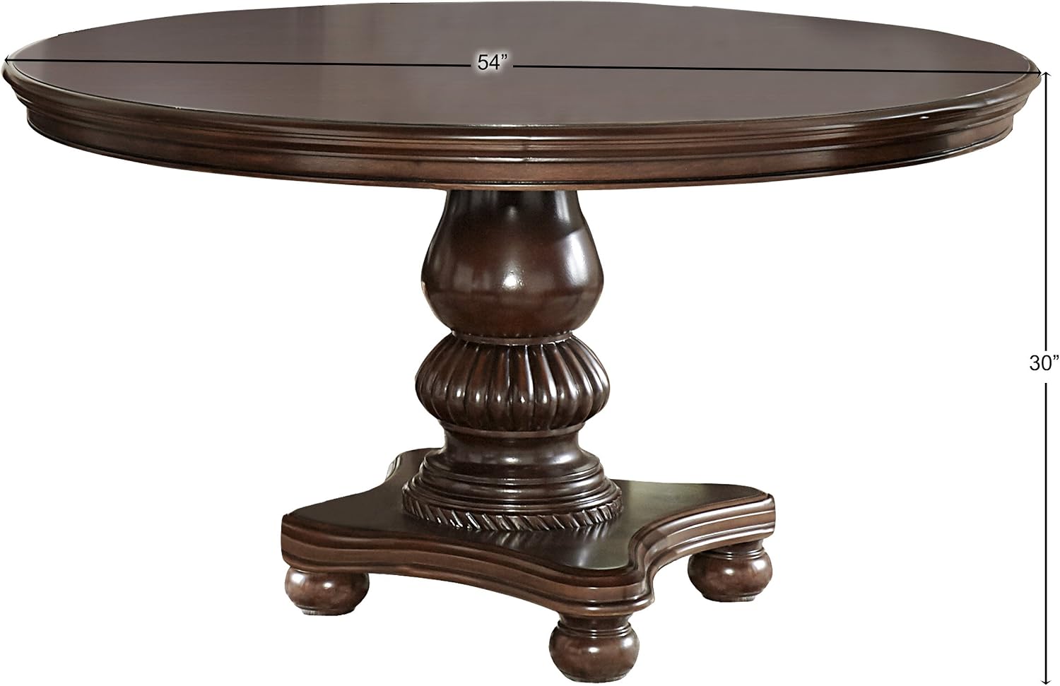 Homelegance Lordsburg Round Dining Table, Cherry, 54'