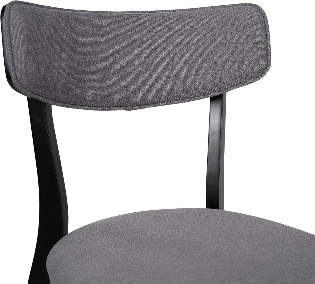 Chazz Upholstered Dining Chairs- Dark Gray/Matte Black (Set of 2)