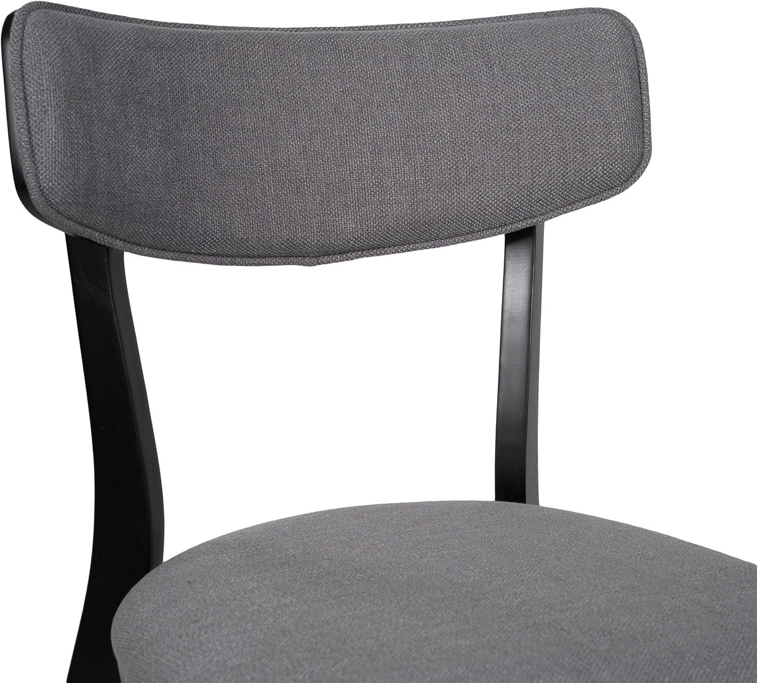 Chazz Upholstered Dining Chairs- Dark Gray/Matte Black (Set of 2)