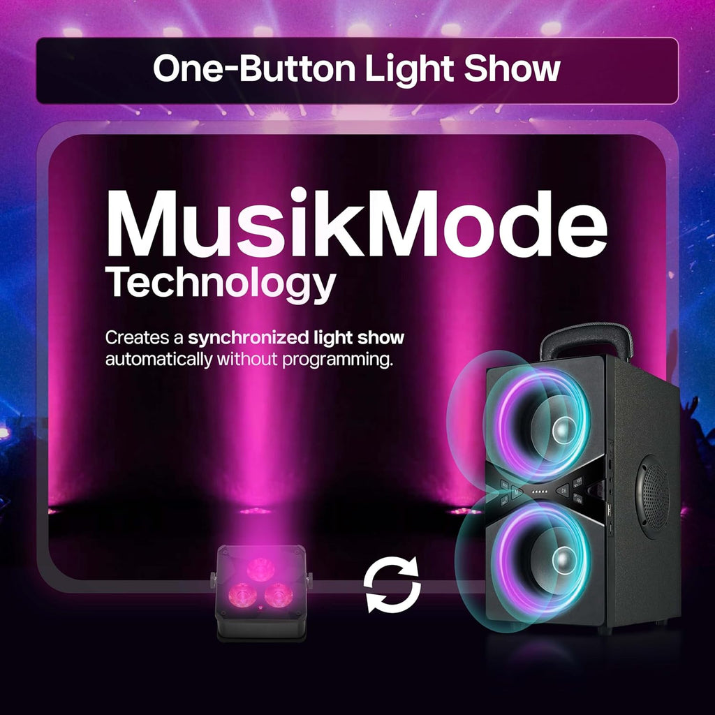 Ape Labs Maxi 2+ RoadPack IP RGBaW LED Uplights with AmberWhite Technology, 29 Color Presets for Event & Wedding - IP65 Waterproof 14 hrs Rechargeable Battery with Remote, Wireless DMX App Control