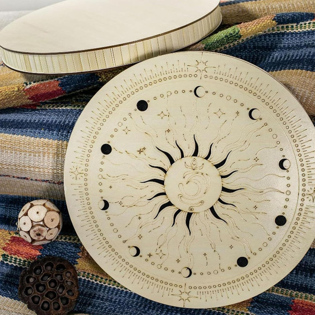 12 Inch Ocean Drum Rain Disk, Stream Drum Rain Drum, Hand Disc Drum, Wooden Ocean Drum Rain Disk, Gift for Yoga Meditation, for Spiritual Music, Reflection