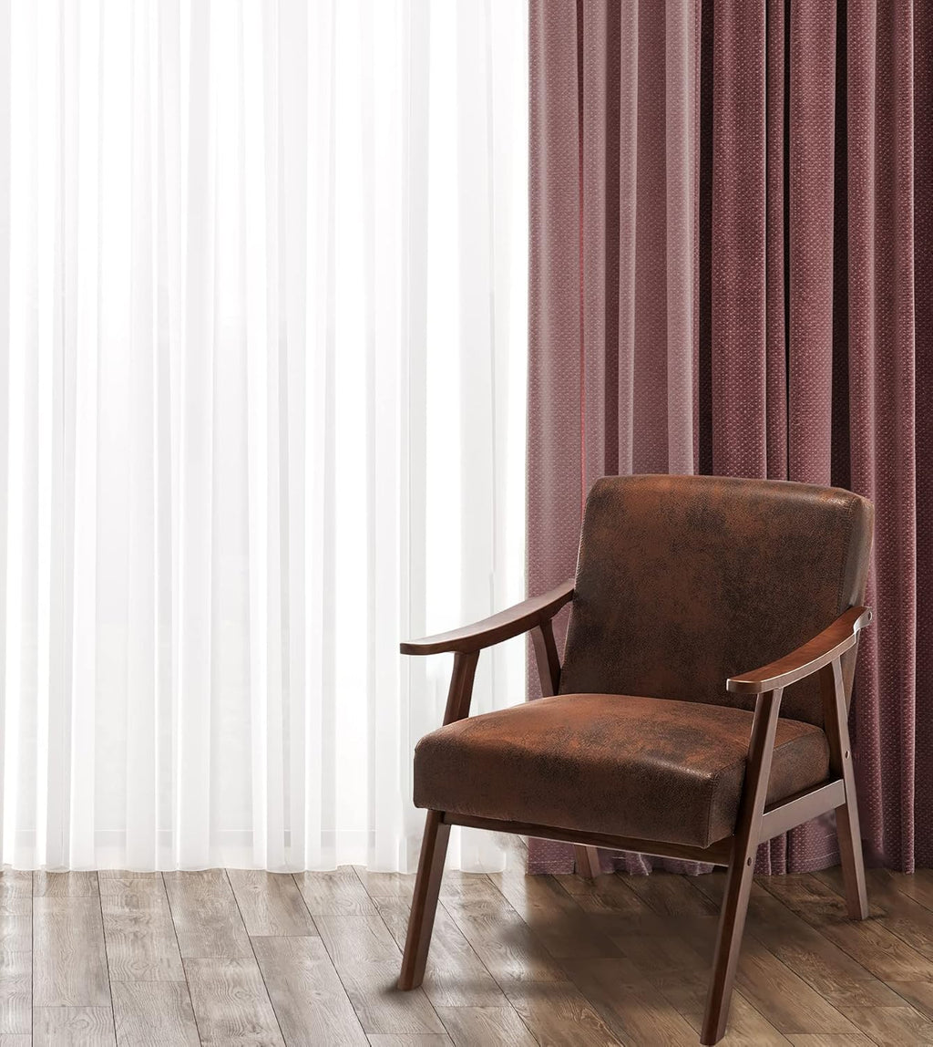 Container Furniture Direct Accent Chair with Microfiber Upholstery and Solid Wood Frame, Classic Mid-Century Modern Living Room Furniture for Extra Seating, Brown