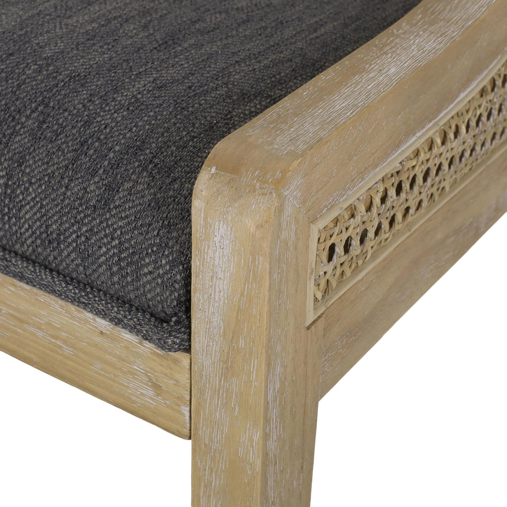 Maurers Upholstered Dining Chairs - Cane and Wood - Charcoal/Natural (Set of 2)