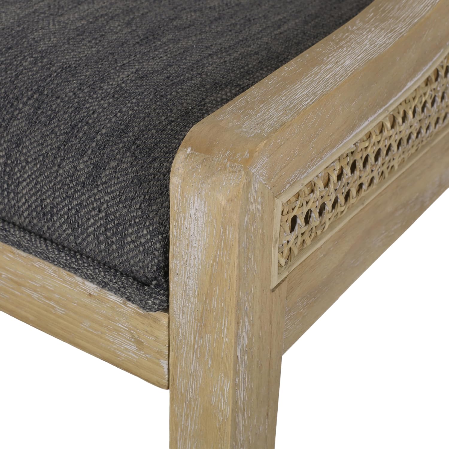 Maurers Upholstered Dining Chairs - Cane and Wood - Charcoal/Natural (Set of 2)