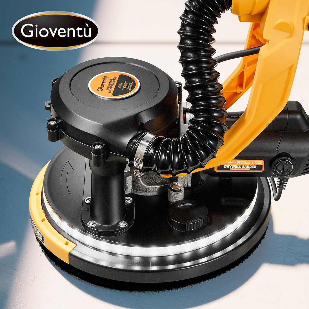 Electric Drywall Sander, 950W Drywall Power Sander with Vacuum Dust Collector, 9 Variable Speed 800-2100RPM, LED Light, Dustless Wall Sander for Drywall, Popcorn Ceiling, Corner etc