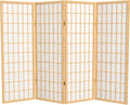 4 ft. Short Window Pane Shoji Screen - Natural - 4 Panels