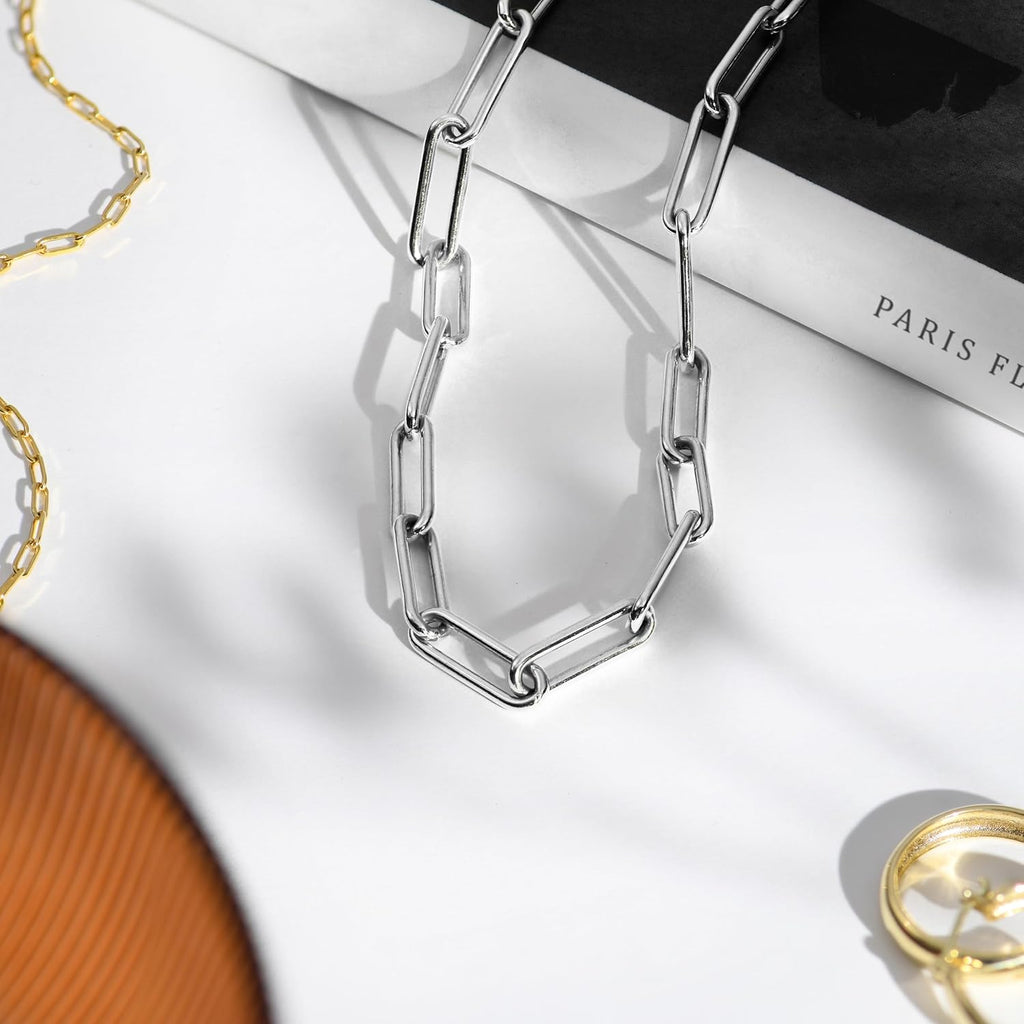 OAK & LUNA - Choose Your Style Women's Chain - Sterling Silver, 18K Gold Plated, Gold Vermeil, 14K Solid Gold - Bobble, Paperclip, Herringbone, Gourmette, Rope, Texture, Pearl, Cable, Mirror, Box, Twist - Custom Length