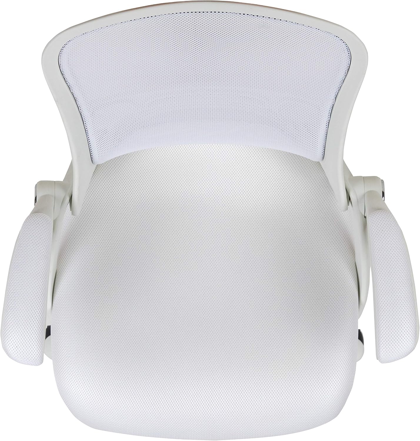 Flash Furniture Porter High-Back Swivel Office Chair with Adjustable Lumbar Support and Height, Ergonomic Mesh Desk Chair with Flip-Up Armrests, White