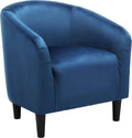Yaheetech Accent Barrel Chair, Velvet Club Chair, Furry Sherpa Elegant Armchair with Cozy Soft Padded, Suitable for Living Room Bedroom Reception Room Office, Pagoda Blue