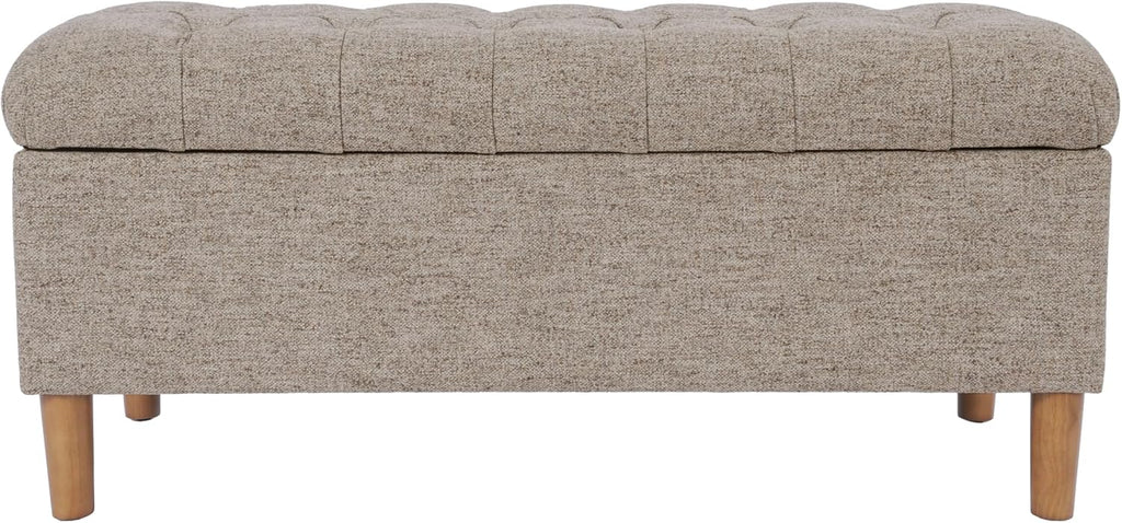 HomePop 40' Ainsley Button Tufted Storage Bench - Midtone Gray