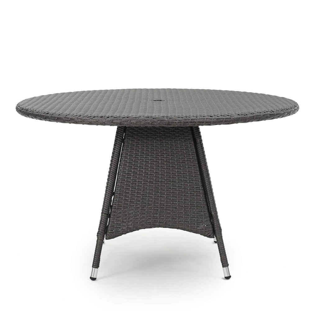 Christopher Knight Home Corsica Wicker Round Dining Table, Grey
