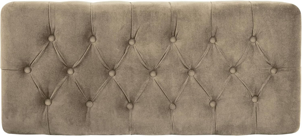 HomePop 40' Ainsley Button Tufted Storage Bench - Fawn Velvet