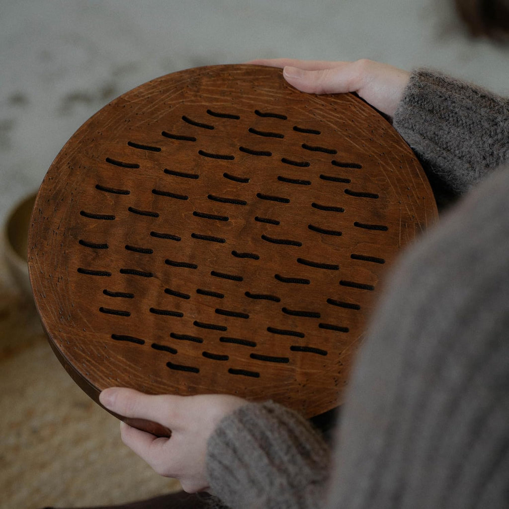 Water-Fall Disc — Wooden Ocean Drum, Storm, 12' (30 cm) | Realistic Ocean Waves & Waterfall Sound for Meditation & Yoga | With Protective Bag
