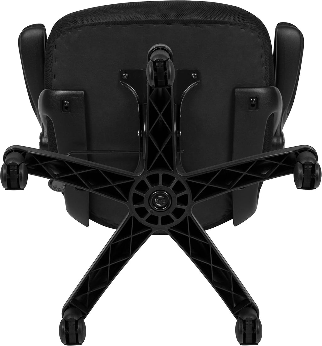 Flash Furniture Porter High Back Black Mesh Ergonomic Swivel Office Chair with Black Frame and Flip-up Arms