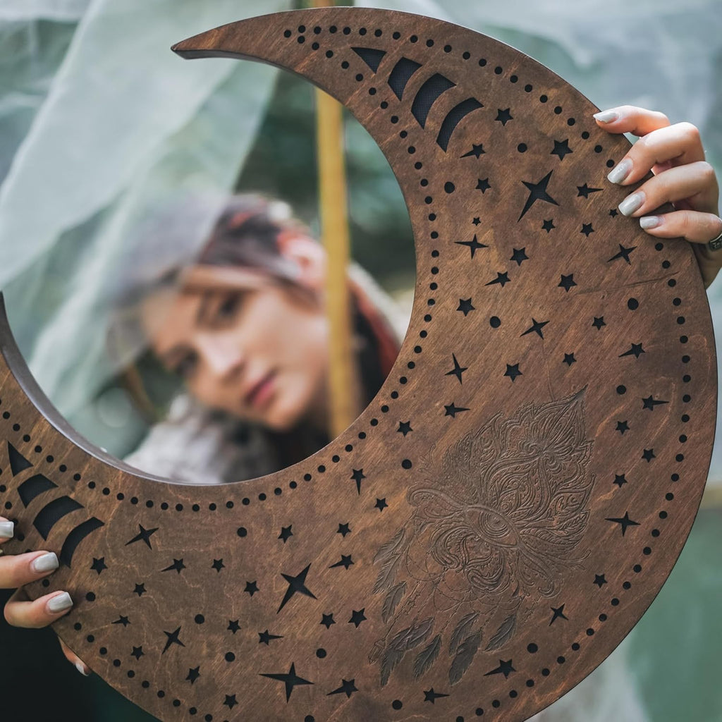 Crescent Ocean Disc 19.5 Inch (50 cm), Handmade Wooden Ocean Drum for Sound Healing, Meditation, Yoga & Sound Bath, Without Bag