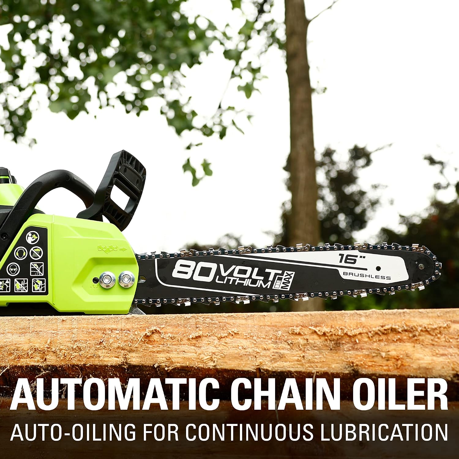 Greenworks 80V 16' Brushless Cordless Chainsaw (Great For Tree Felling, Limbing, Pruning, and Firewood / 75+ Compatible Tools), Tool Only