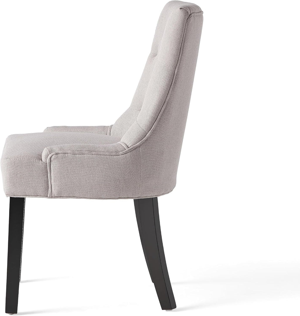 Christopher Knight Home Hayden Fabric Dining Chairs, 2-Pcs Set,Polyester, Light Grey